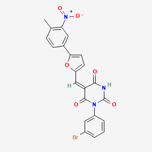 (5E)-1-(3-Bromophenyl)-5-{[5-(4-methyl-3-nitrophenyl)furan-2-YL]methylidene}-1,3-diazinane-2,4,6-trione