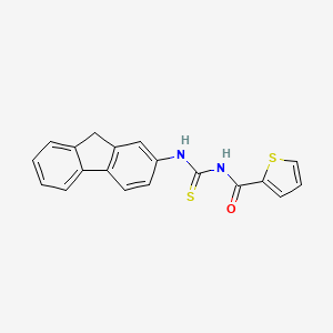 molecular formula C19H14N2OS2 B3683520 N-(9H-fluoren-2-ylcarbamothioyl)thiophene-2-carboxamide 