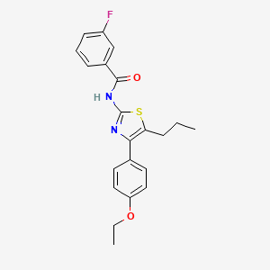 molecular formula C21H21FN2O2S B3683549 N-[4-(4-ethoxyphenyl)-5-propyl-1,3-thiazol-2-yl]-3-fluorobenzamide 