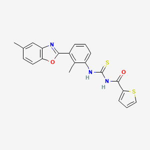 N-{[2-methyl-3-(5-methyl-1,3-benzoxazol-2-yl)phenyl]carbamothioyl}thiophene-2-carboxamide