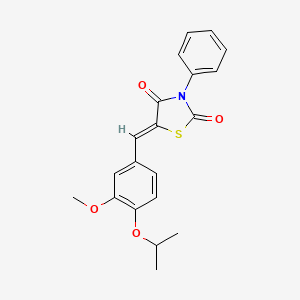 molecular formula C20H19NO4S B3683607 5-(4-isopropoxy-3-methoxybenzylidene)-3-phenyl-1,3-thiazolidine-2,4-dione 