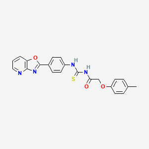 molecular formula C22H18N4O3S B3683616 2-(4-methylphenoxy)-N-{[(4-[1,3]oxazolo[4,5-b]pyridin-2-ylphenyl)amino]carbonothioyl}acetamide 