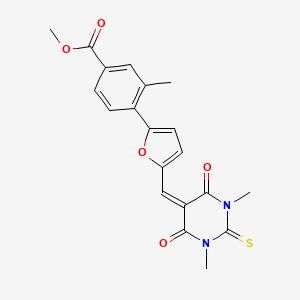 methyl 4-{5-[(1,3-dimethyl-4,6-dioxo-2-thioxotetrahydropyrimidin-5(2H)-ylidene)methyl]furan-2-yl}-3-methylbenzoate