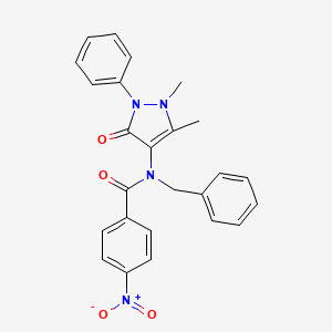 N-benzyl-N-(1,5-dimethyl-3-oxo-2-phenylpyrazol-4-yl)-4-nitrobenzamide