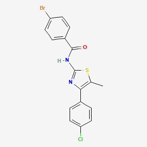 molecular formula C17H12BrClN2OS B3683645 4-bromo-N-[4-(4-chlorophenyl)-5-methyl-1,3-thiazol-2-yl]benzamide 