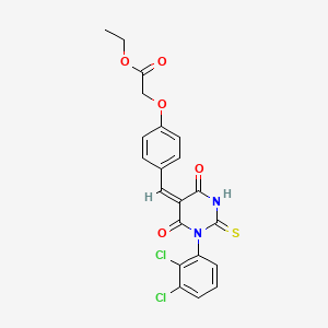 ethyl (4-{(E)-[1-(2,3-dichlorophenyl)-4,6-dioxo-2-thioxotetrahydropyrimidin-5(2H)-ylidene]methyl}phenoxy)acetate