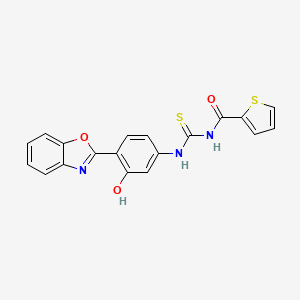 molecular formula C19H13N3O3S2 B3683679 N-({[4-(1,3-benzoxazol-2-yl)-3-hydroxyphenyl]amino}carbonothioyl)-2-thiophenecarboxamide 