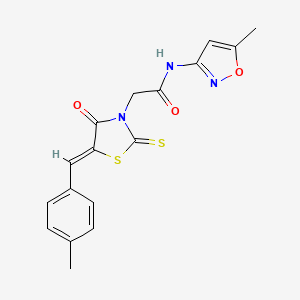 N-(5-methyl-1,2-oxazol-3-yl)-2-[(5Z)-5-[(4-methylphenyl)methylidene]-4-oxo-2-sulfanylidene-1,3-thiazolidin-3-yl]acetamide