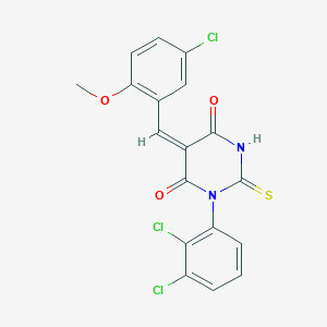 5-(5-chloro-2-methoxybenzylidene)-1-(2,3-dichlorophenyl)-2-thioxodihydro-4,6(1H,5H)-pyrimidinedione