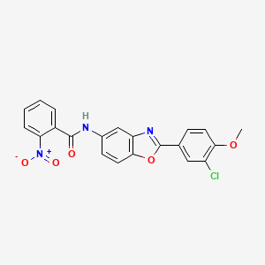 N-[2-(3-chloro-4-methoxyphenyl)-1,3-benzoxazol-5-yl]-2-nitrobenzamide