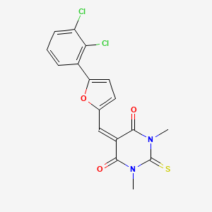 5-{[5-(2,3-DICHLOROPHENYL)FURAN-2-YL]METHYLIDENE}-1,3-DIMETHYL-2-SULFANYLIDENE-1,3-DIAZINANE-4,6-DIONE