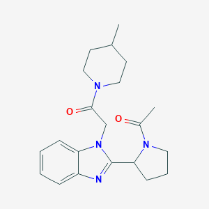 molecular formula C21H28N4O2 B368382 1-Acetyl-2-{1-[2-(4-methylpiperidyl)-2-oxoethyl]benzimidazol-2-yl}pyrrolidine CAS No. 943103-06-8