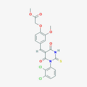 methyl (4-{(E)-[1-(2,3-dichlorophenyl)-4,6-dioxo-2-thioxotetrahydropyrimidin-5(2H)-ylidene]methyl}-2-methoxyphenoxy)acetate