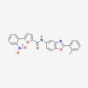 N-[2-(2-methylphenyl)-1,3-benzoxazol-5-yl]-5-(2-nitrophenyl)-2-furamide