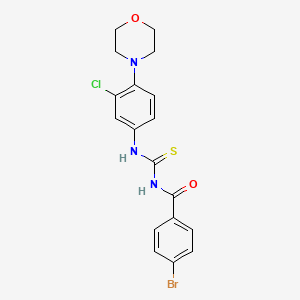 molecular formula C18H17BrClN3O2S B3683853 4-bromo-N-{[3-chloro-4-(morpholin-4-yl)phenyl]carbamothioyl}benzamide 