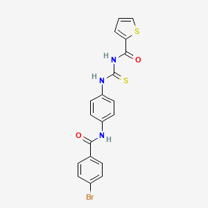 molecular formula C19H14BrN3O2S2 B3683867 N-[({4-[(4-bromobenzoyl)amino]phenyl}amino)carbonothioyl]-2-thiophenecarboxamide 