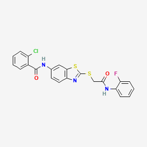 2-chloro-N-[2-({2-[(2-fluorophenyl)amino]-2-oxoethyl}thio)-1,3-benzothiazol-6-yl]benzamide