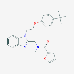 molecular formula C26H29N3O3 B368389 N-({1-[2-(4-tert-butylphenoxy)ethyl]-1H-benzimidazol-2-yl}methyl)-N-methyl-2-furamide CAS No. 919977-77-8
