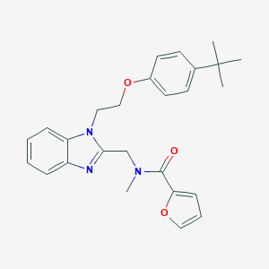 molecular formula C26H29N3O3 B368389 N-[(1-{2-[4-(tert-butyl)phenoxy]ethyl}benzimidazol-2-yl)methyl]-2-furyl-N-meth ylcarboxamide CAS No. 919977-77-8