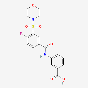 3-[(4-Fluoro-3-morpholin-4-ylsulfonylbenzoyl)amino]benzoic acid