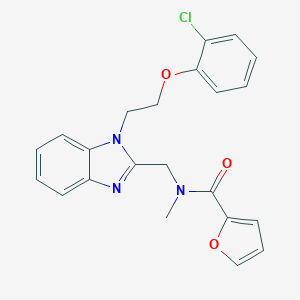 molecular formula C22H20ClN3O3 B368391 N-({1-[2-(2-chlorophenoxy)ethyl]-1H-1,3-benzodiazol-2-yl}methyl)-N-methylfuran-2-carboxamide CAS No. 919976-82-2