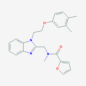 molecular formula C24H25N3O3 B368394 N-({1-[2-(3,4-Dimethylphenoxy)ethyl]benzimidazol-2-yl}methyl)-2-furyl-N-methylcarboxamid CAS No. 919976-94-6