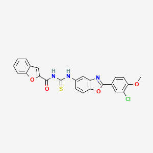 1-(1-BENZOFURAN-2-CARBONYL)-3-[2-(3-CHLORO-4-METHOXYPHENYL)-1,3-BENZOXAZOL-5-YL]THIOUREA