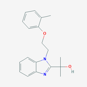 molecular formula C19H22N2O2 B368397 2-{1-[2-(2-Methylphenoxy)ethyl]benzimidazol-2-yl}propan-2-ol CAS No. 941493-08-9