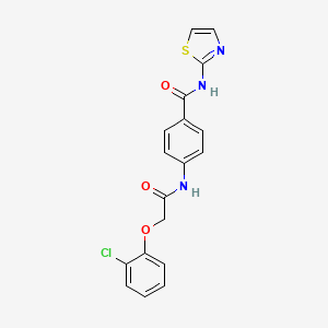 molecular formula C18H14ClN3O3S B3683970 4-{[(2-chlorophenoxy)acetyl]amino}-N-1,3-thiazol-2-ylbenzamide 