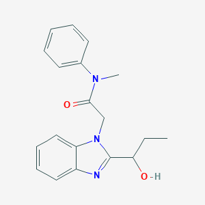 molecular formula C19H21N3O2 B368398 2-[2-(hydroxypropyl)benzimidazolyl]-N-methyl-N-phenylacetamide CAS No. 942864-52-0