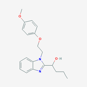 molecular formula C20H24N2O3 B368400 1-{1-[2-(4-Methoxyphenoxy)ethyl]benzimidazol-2-yl}butan-1-ol CAS No. 931336-09-3