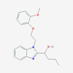 molecular formula C20H24N2O3 B368401 1-{1-[2-(2-Methoxyphenoxy)ethyl]benzimidazol-2-yl}butan-1-ol CAS No. 943102-50-9
