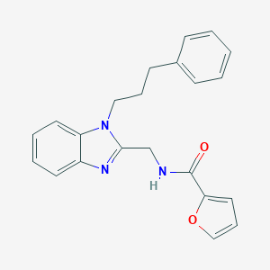 molecular formula C22H21N3O2 B368402 2-furyl-N-{[1-(3-phenylpropyl)benzimidazol-2-yl]methyl}carboxamide CAS No. 920116-90-1