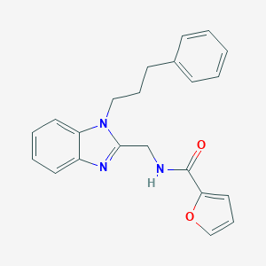 molecular formula C22H21N3O2 B368402 2-呋喃基-N-{[1-(3-苯基丙基)苯并咪唑-2-基]甲基}甲酰胺 CAS No. 920116-90-1