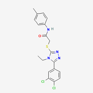 2-{[5-(3,4-dichlorophenyl)-4-ethyl-4H-1,2,4-triazol-3-yl]sulfanyl}-N-(4-methylphenyl)acetamide