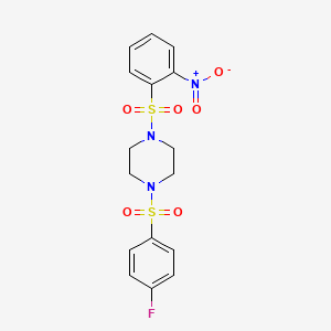 1-(4-Fluorobenzenesulfonyl)-4-(2-nitrobenzenesulfonyl)piperazine