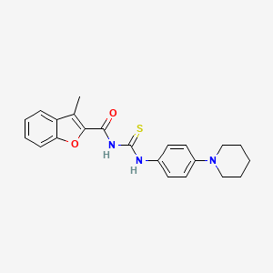 3-(3-Methyl-1-benzofuran-2-carbonyl)-1-[4-(piperidin-1-YL)phenyl]thiourea