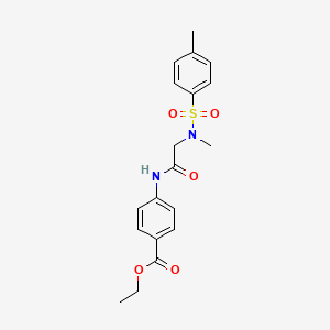 molecular formula C19H22N2O5S B3684028 ethyl 4-({N-methyl-N-[(4-methylphenyl)sulfonyl]glycyl}amino)benzoate 