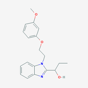 molecular formula C19H22N2O3 B368403 1-{1-[2-(3-Methoxyphenoxy)ethyl]benzimidazol-2-yl}propan-1-ol CAS No. 912896-08-3