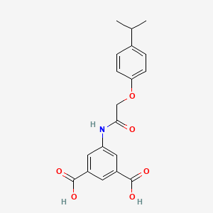 molecular formula C19H19NO6 B3684039 5-({[4-(Propan-2-yl)phenoxy]acetyl}amino)benzene-1,3-dicarboxylic acid 