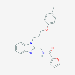 molecular formula C23H23N3O3 B368404 2-furyl-N-({1-[3-(4-methylphenoxy)propyl]benzimidazol-2-yl}methyl)carboxamide CAS No. 920116-48-9