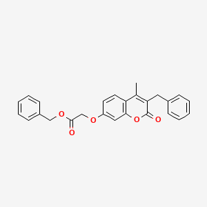 molecular formula C26H22O5 B3684041 benzyl 2-[(3-benzyl-4-methyl-2-oxo-2H-chromen-7-yl)oxy]acetate 