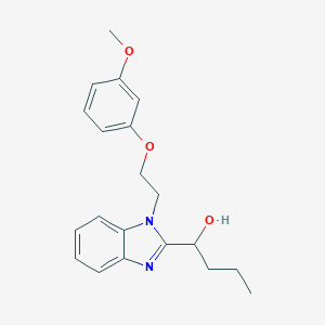 molecular formula C20H24N2O3 B368405 1-{1-[2-(3-Methoxyphenoxy)ethyl]benzimidazol-2-yl}butan-1-ol CAS No. 942864-64-4
