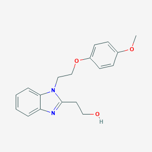 molecular formula C18H20N2O3 B368406 2-{1-[2-(4-methoxyphenoxy)ethyl]-1H-benzimidazol-2-yl}ethanol CAS No. 941540-82-5