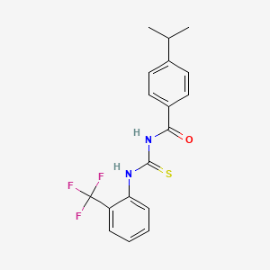 4-(propan-2-yl)-N-{[2-(trifluoromethyl)phenyl]carbamothioyl}benzamide