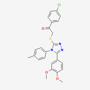 1-(4-chlorophenyl)-2-{[5-(3,4-dimethoxyphenyl)-4-(4-methylphenyl)-4H-1,2,4-triazol-3-yl]thio}ethanone