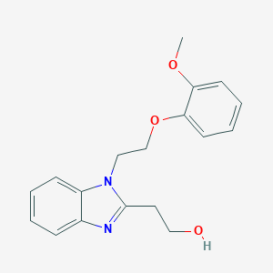 molecular formula C18H20N2O3 B368409 2-{1-[2-(2-Methoxyphenoxy)ethyl]benzimidazol-2-yl}ethan-1-ol CAS No. 941540-70-1