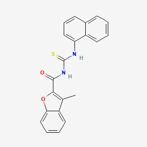 3-methyl-N-(naphthalen-1-ylcarbamothioyl)-1-benzofuran-2-carboxamide