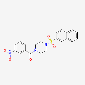 molecular formula C21H19N3O5S B3684107 1-(Naphthalene-2-sulfonyl)-4-(3-nitrobenzoyl)piperazine 