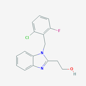 molecular formula C16H14ClFN2O B368412 2-[1-(2-氯-6-氟苄基)-1H-苯并咪唑-2-基]乙醇 CAS No. 923145-53-3